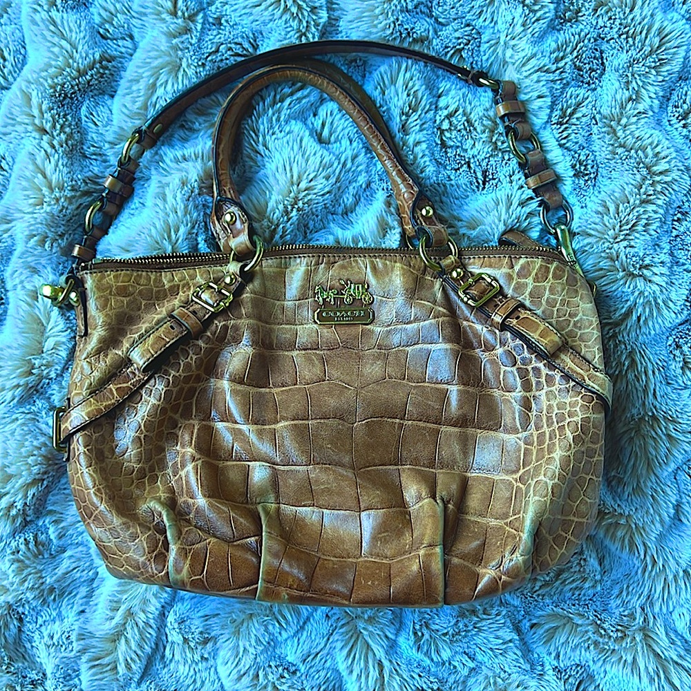 Coach Madison Sophia Embossed Croc 🐊 Leather Satchel RARE